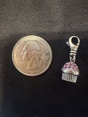 Silpada Pink Crystal Cupcake Charm Pendant